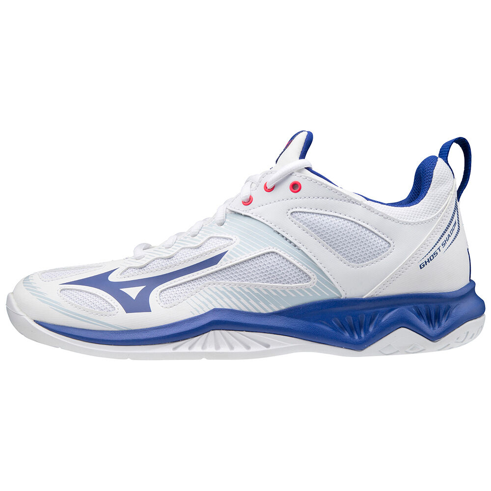 Mens Mizuno Ghost Shadow Badminton Shoes White/Blue/Pink Philippines (TSZGIP960)